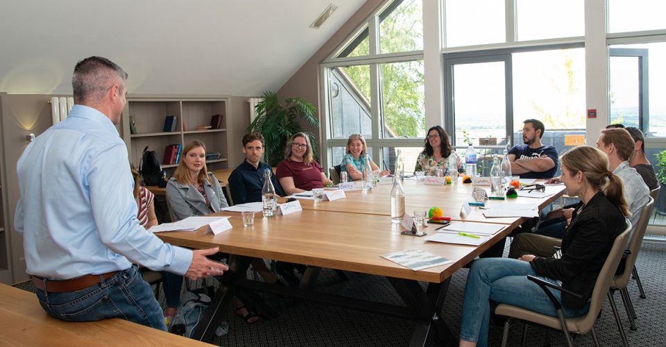 Anthony Donovan training with office team